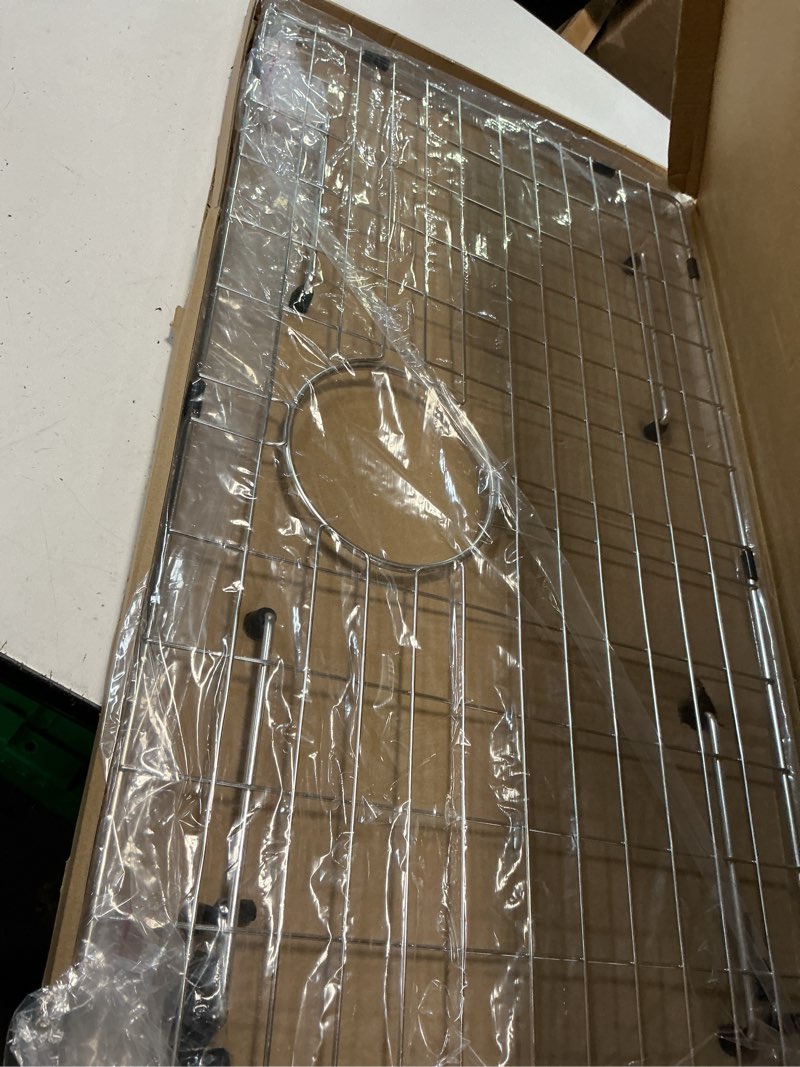 Condition photo showing Good Condition for 27-9/16" x 14-9/16" sink protector, rear drain with corner radius 3/16", sink grid - rear drain for single bowl kitchen sinks