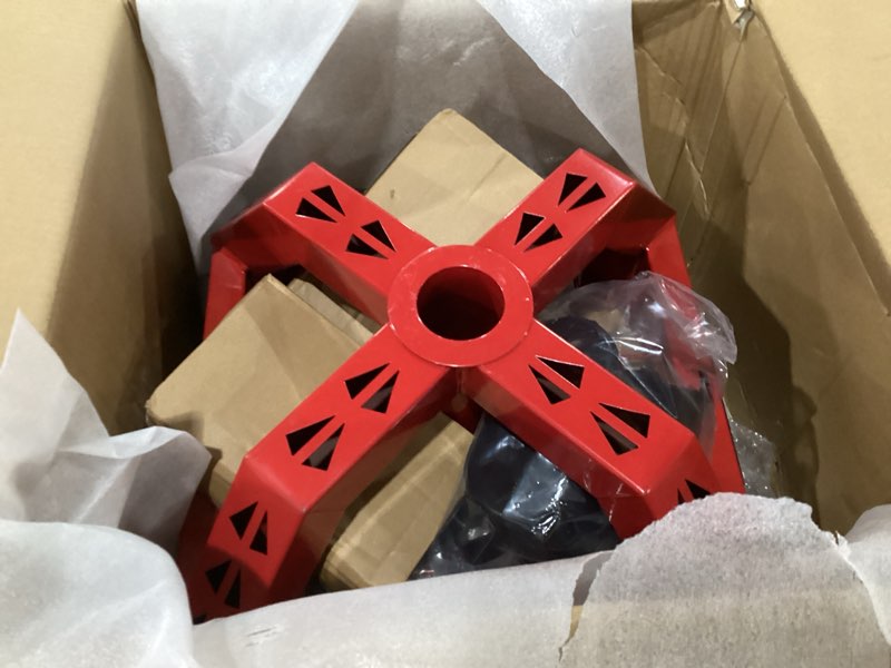 Condition photo showing New/Like New for Rolling Shop Stool for Garage with Casters, DO02-Adjustable Height 360° Swivel Shop Seat with Tool Tray Storage, 330 LBS Capacity Padded Mechanic Stool, Red