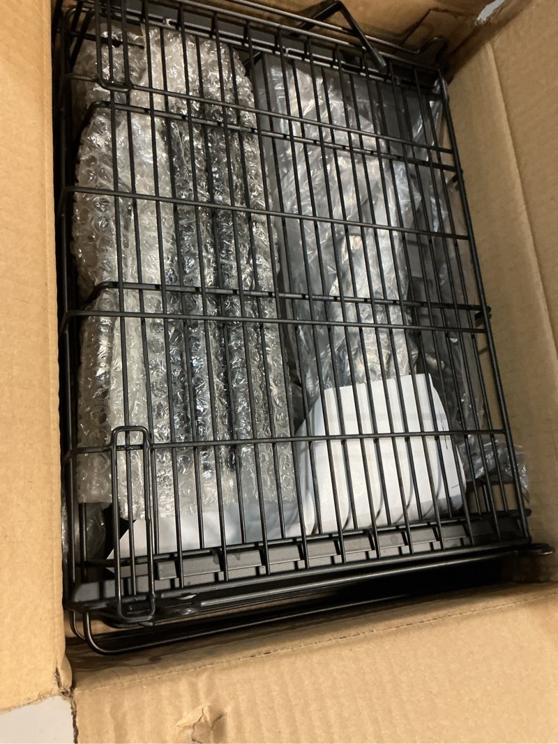 Condition photo showing New/Like New for Storico Large Dish Drying Rack - Extendable Dish Rack, Dish Drainer for Kitchen Counter, Dish Drainer with Adjustable Support Legs & Utensil Holder, Black 15.2"L x 11.2"~19.7"W