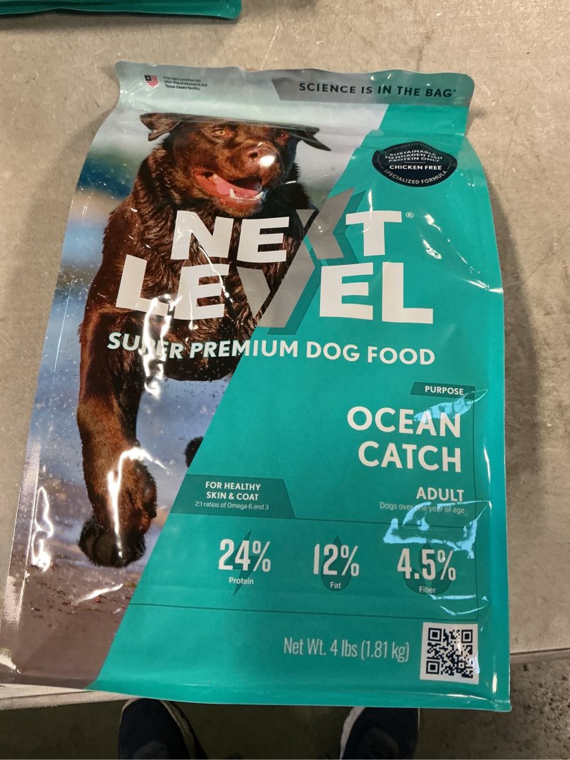 Condition photo showing New/Like New for Best By 03/04/26 Next Level 111OC04 Ocean Fish Dog Food - 4 lbs