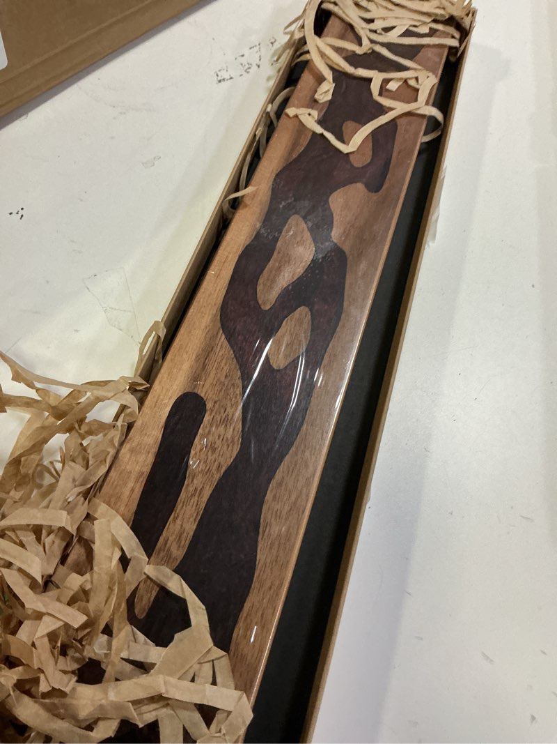 Condition photo showing Good Condition for findking magnetic knife strip for wall, solid acacia wood with deep red resin inlay, wall-mounted knife holder with strong magnetic hold, no-drill adhesive mount (18 inch) red 18 inch