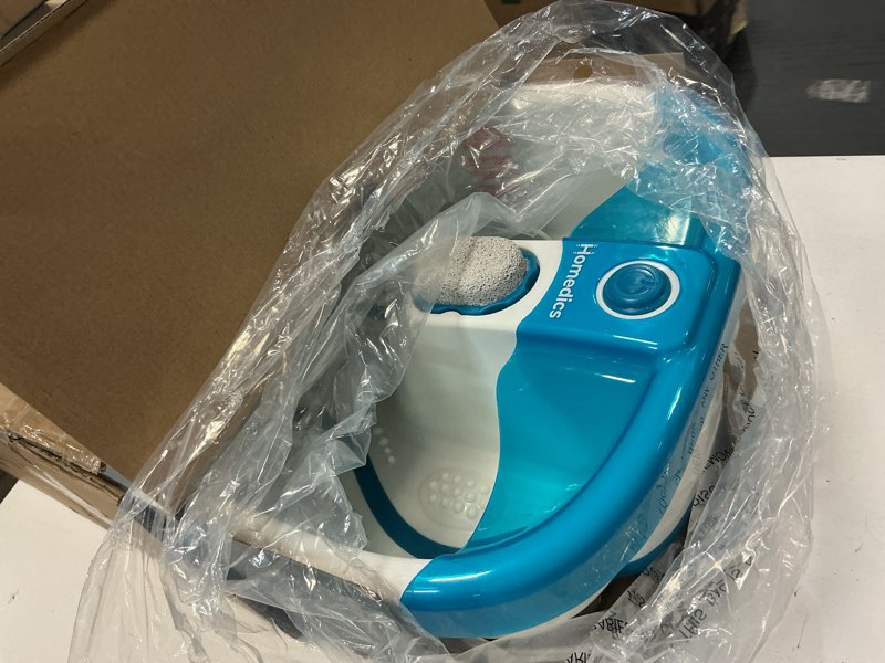 Condition photo showing As Is for Homedics Bubble Mate Foot Spa, Toe Touch Controlled Foot Bath with Invigorating Bubbles and Splash Proof, Raised Massage Nodes and Removable Pumice Stone
