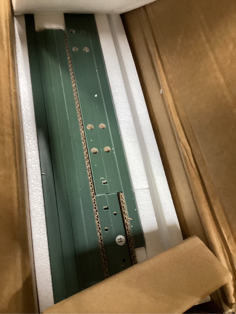 Condition photo showing Good Condition for TEENFON 67" H Tall Bathroom Storage Cabinet with Barn Doors and Drawer, Narrow Bathroom Cabinet, Narrow Storage Unit, Adjustable Shelves, Floor Cabinets for Living Room, Forest Green Green Barn Doors