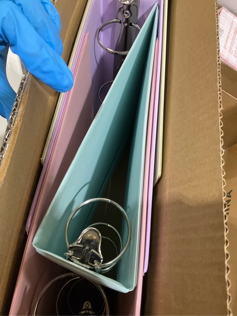 Condition photo showing Good Condition for SUNEE 3 Ring Binders 2 Inch 4 Pack, Clear View Binder Three Ring PVC-Free (Fit 8.5x11 Inches) for School or Office Supplies, Assorted Pastel 2 Inch 4 Pack Pastel