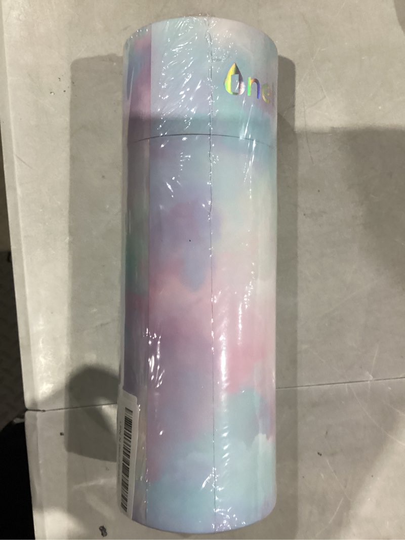 Condition photo showing New/Like New for onebttl cheer coach gifts - 20oz/590ml stainless steel skinny insulated tumbler with straw, lid - gift for cheerleading or cheerleader coach, women, her, female blue purple glitter