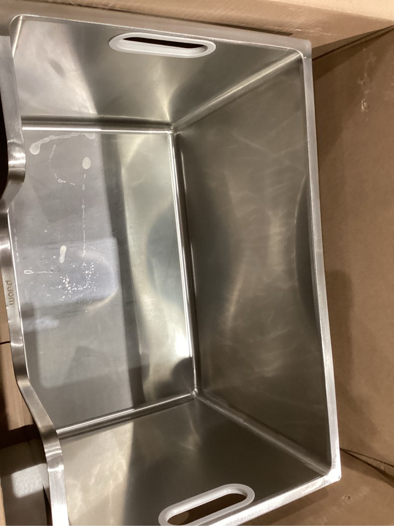 Condition photo showing As Is for Enclosed Stainless Steel Cat Litter Box 13.8” High Sides, Extra Large Litter Box for Big Cats, XL Metal Kitty Litter Pan Pet Toilet with Wheels for Easy Mobility, Anti-Leakage, Non-Sticky, Easy Clean 22.8"L x 14.9"W x 13.8"H