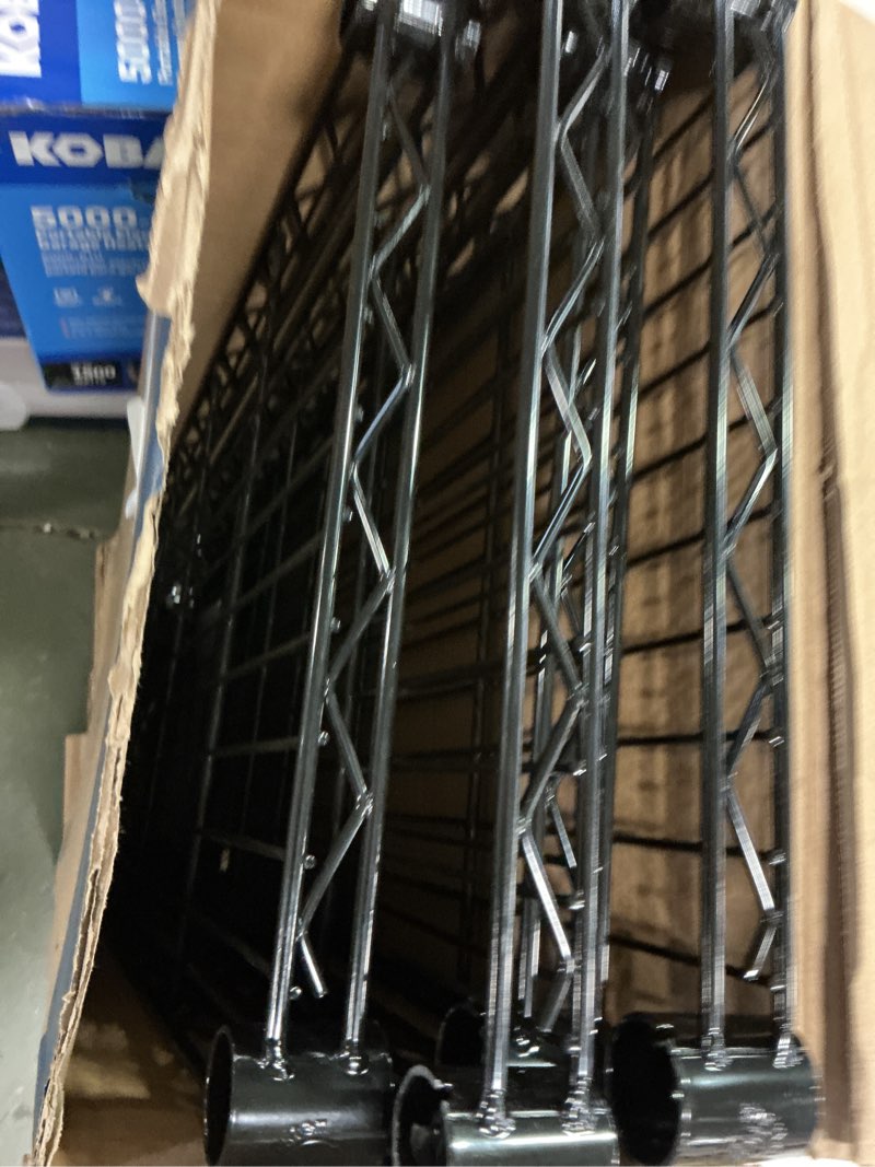 Condition photo showing As Is for Style Selections 53-in H x 35.7-in W x 14-in D 4-Tier Steel Freestanding Shelving Unit