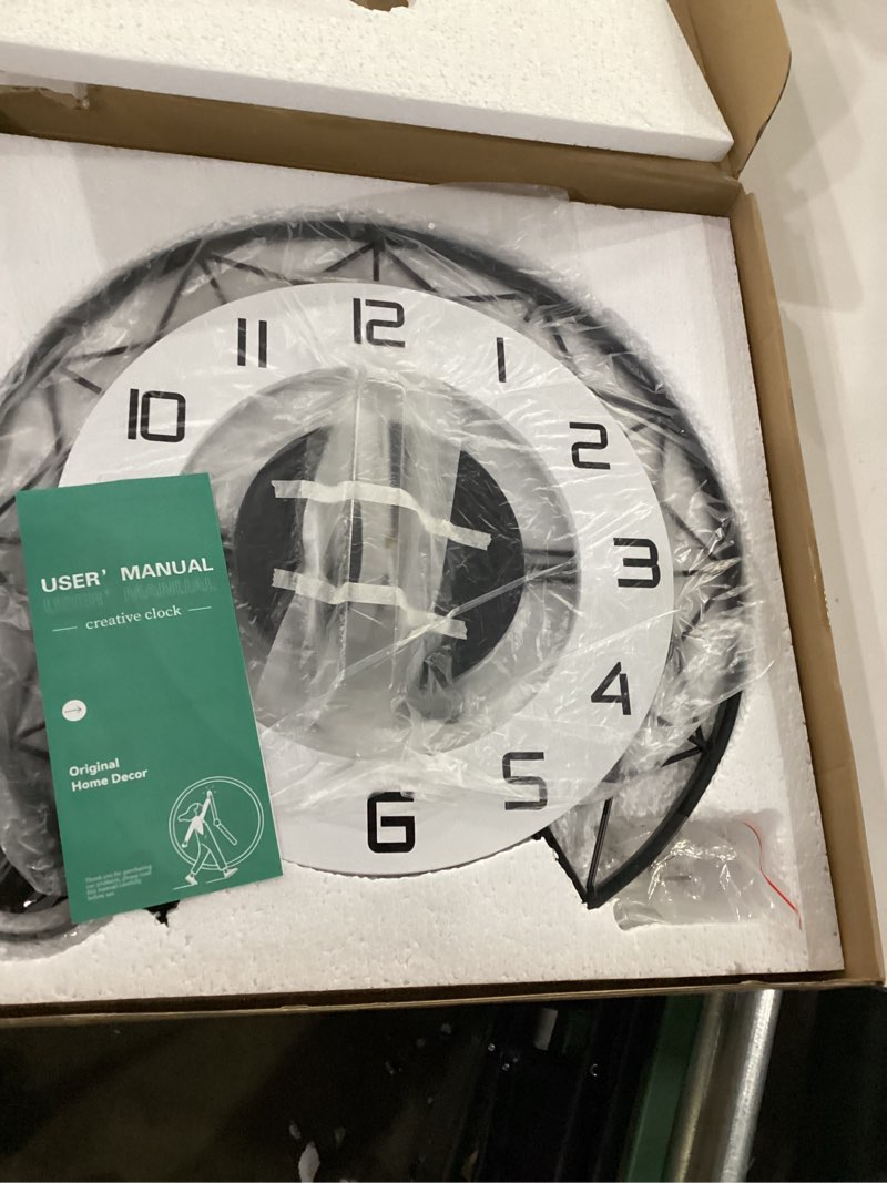 Condition photo showing New/Like New for Large Wall Clock for Living Room Decor Modern Silent Pendulum Wall Clock for Home House Kitchen Bedroom Decorative Big Wall Clock Non Ticking Battery Operated Quartz for Indoor Bathroom 17 Inch 17 x 20 Inch