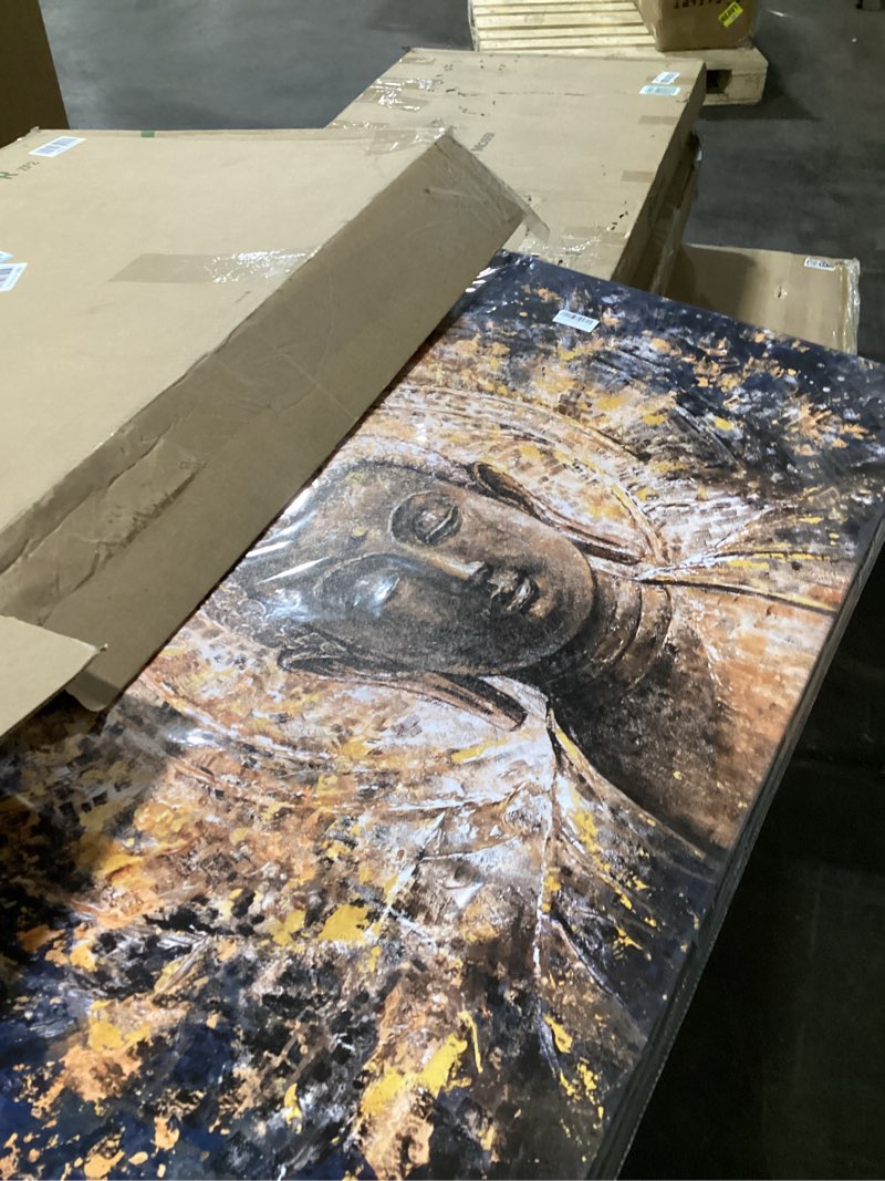 Condition photo showing Good Condition for leverup black and white modern wall art/dark abstract wall art 24×48 inch/gold wall decor for living room dining room office home decor 48"l x 24"w bronze abstract