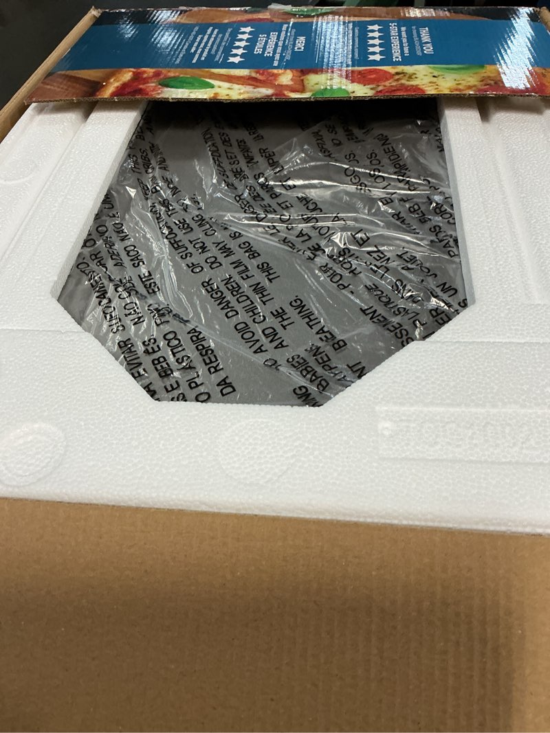 Condition photo showing New/Like New for black + decker crisp  n bake pro 6-slice air fryer toaster oven with basket  pan  rack & tray  stainless steel