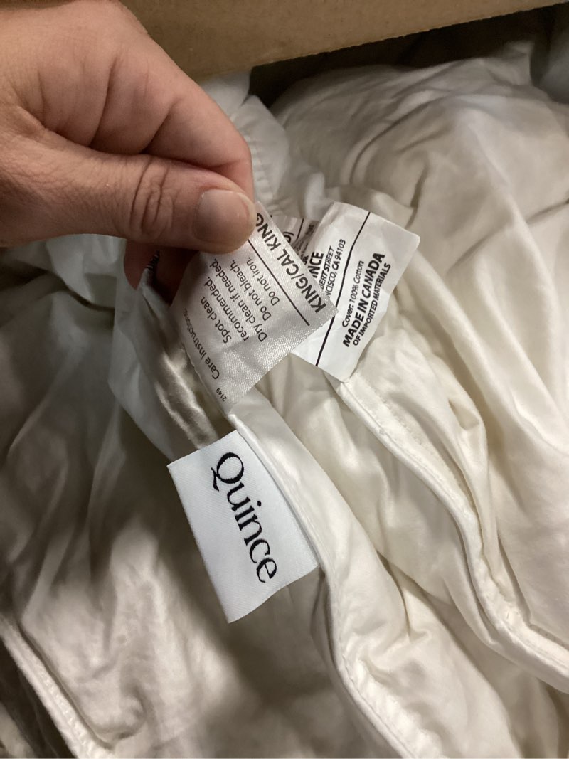 Condition photo showing As Is for premium down duvet insert, king/cal king, down