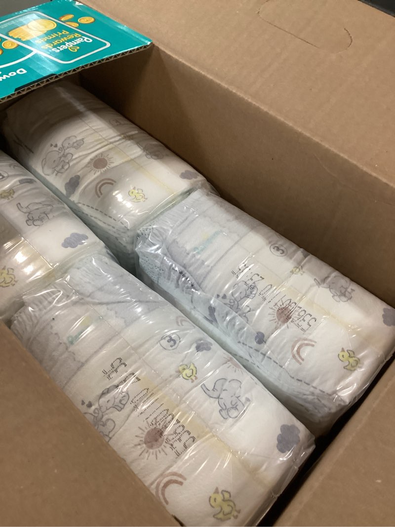 Condition photo showing New/Like New for pampers swaddlers diapers, size 3 (13-26 lbs), 136 count, absorbent, keeps baby dry and comfortable, skin safe disposable baby diaper (packaging may vary) size 3 136