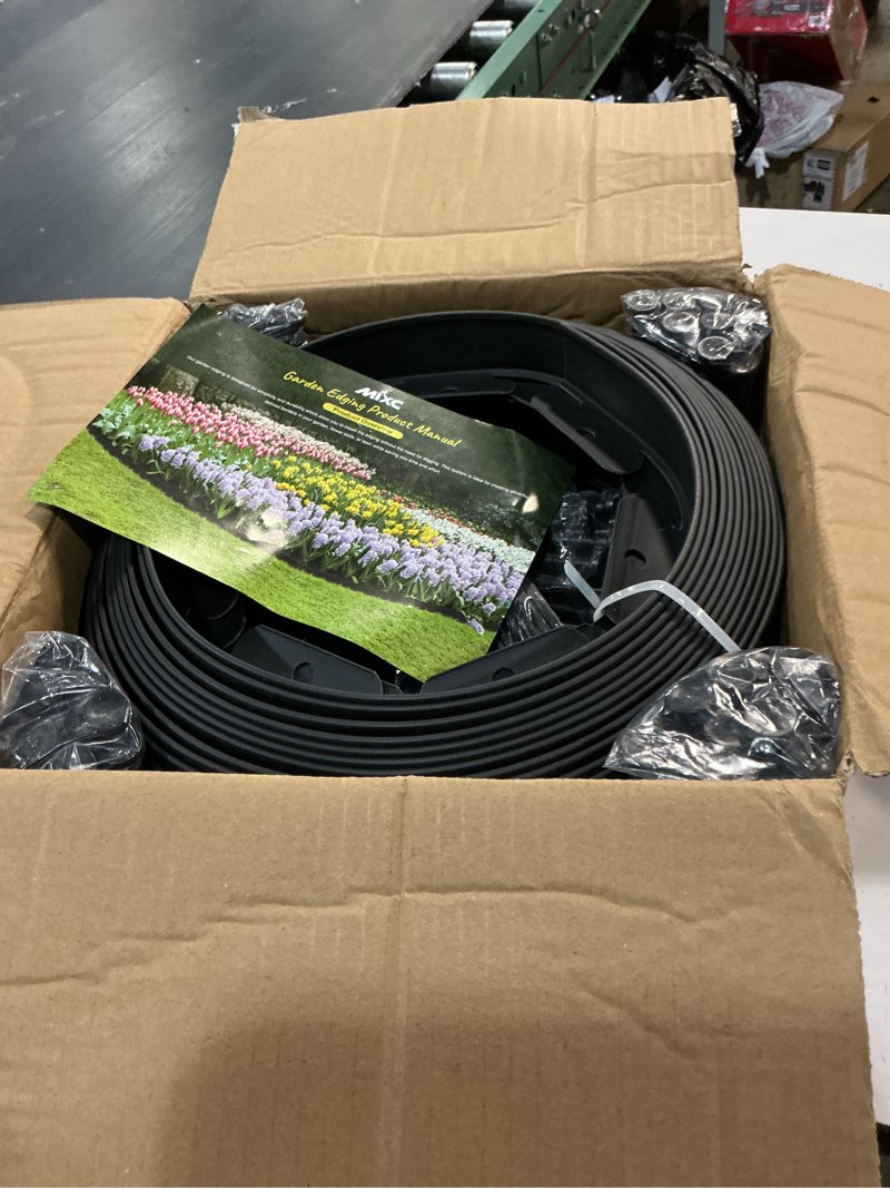 Condition photo showing Good Condition for 100ft,1.5in tall landscape edging kit with 150 spikes, not digging flexible plastic edge border for landscaping, lawn, garden, flower beds, yard, paver, playground, fence, pathway,3pack, 33ft each black 1.5in*100ft