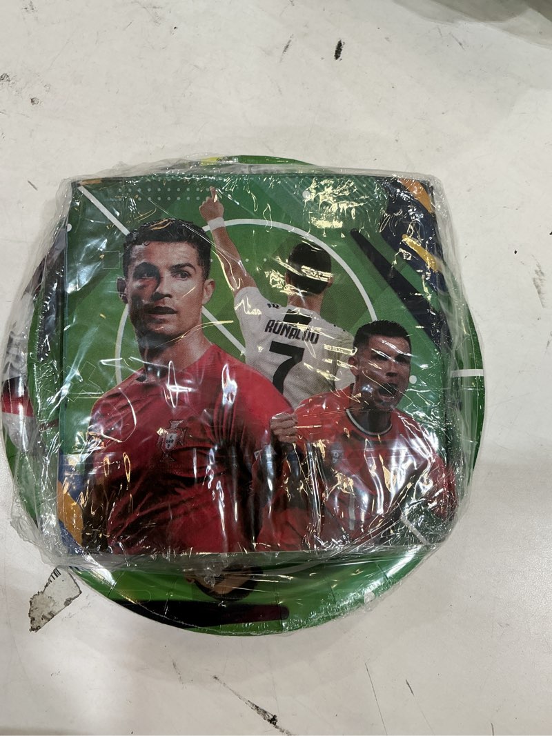 Condition photo showing New/Like New for 41pcs soccer ronaldo party decorations tableware dessert plates and napkins for soccer ronaldo party supplies