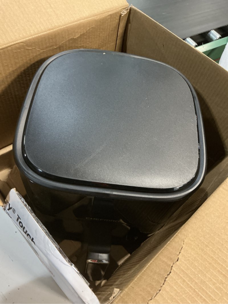 Condition photo showing Good Condition for chefman air fryer – 6 qt compact airfryer for quick & easy meals, features hi-fry technology for extra crisp, easy-view window, touch controls with 4 presets, nonstick & dishwasher safe basket - black black 6 quart - window