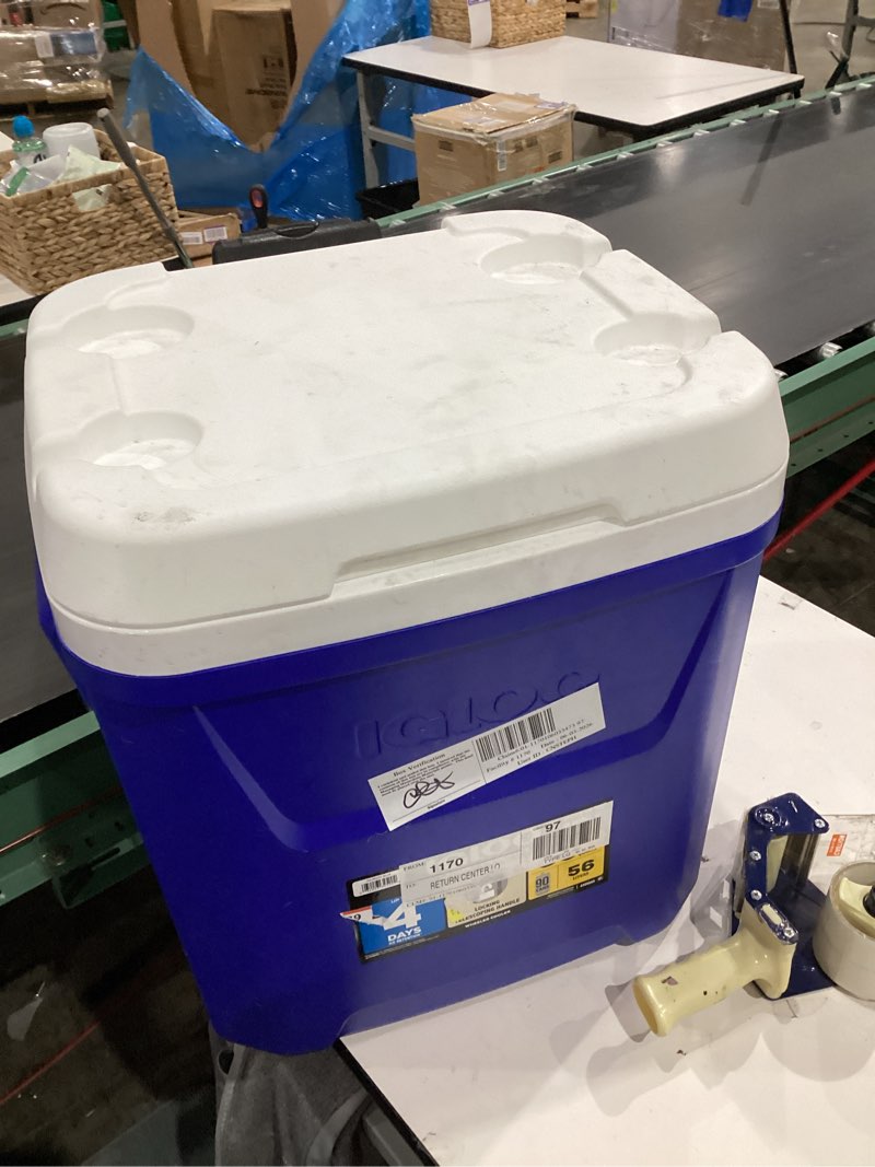 Condition photo showing Good Condition for igloo 60 qt laguna ice chest cooler with wheels, blue