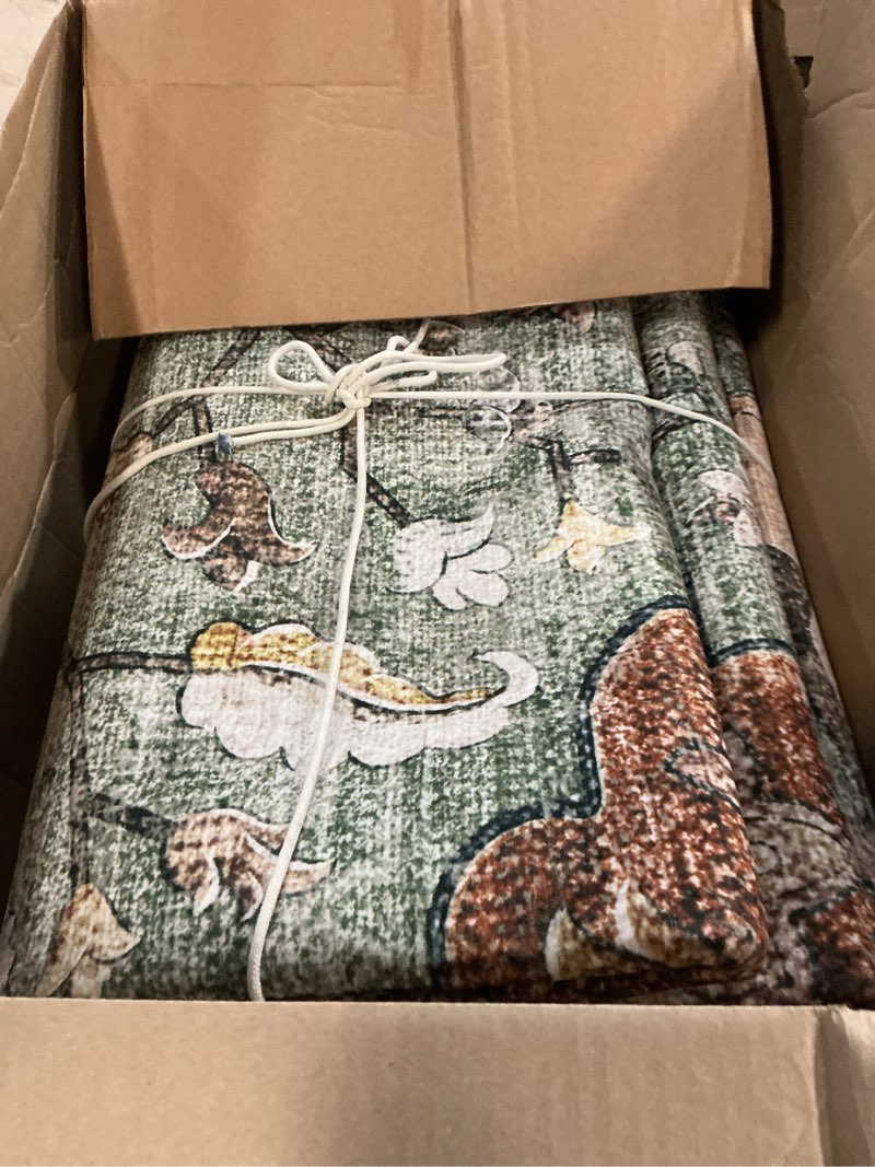 Condition photo showing As Is for releany area rugs 9'x12' washable non-slip, floral vintage distress print pattern medallion carpet for living room bedroom dining room, brick red rust neutral brown burnt orange green brick/brown/green 9' x 12' (rectangular)