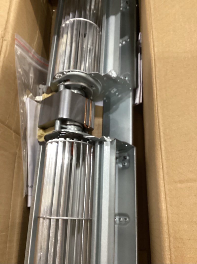 Condition photo showing As Is for replacement 1-00-29145 distribution blower fan for harman xxv xxv-tc pellet stove, harman accentra cast free standing, harman p35i & p35i-c pellet insert, 3-21-29045 distribution blower