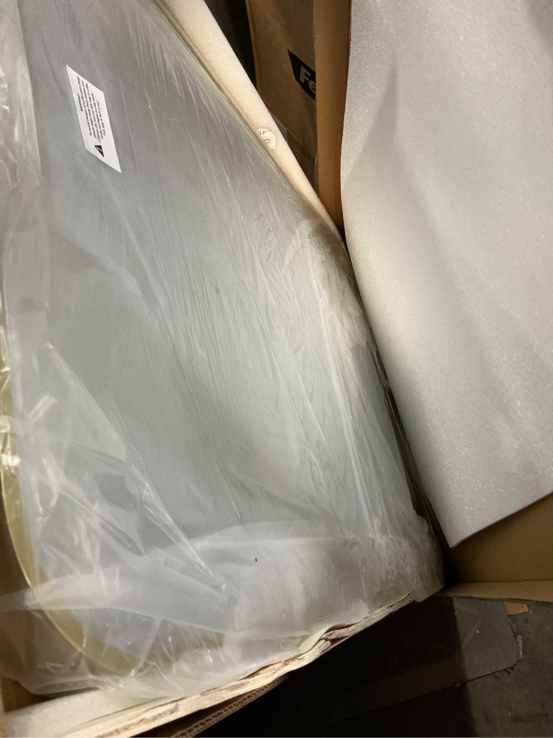 Condition photo showing New/Like New for FARMER 26x38 Inch Matte Gold Bathroom Mirrors for Wall, Brushed Bathroom Vanity Mirror with Rounded Edge, Metal Framed Rectangle Mirrors for Bathroom or Living Rooms, Hangs Horizontally or Vertically