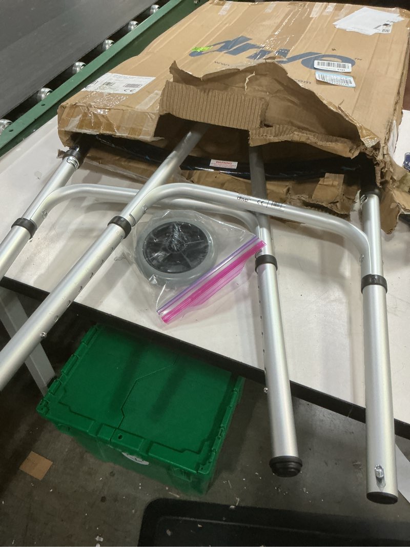 Condition photo showing Good Condition for drive medical trigger release folding walker - lightweight brushed steel design - easy trigger folding mechanism - 5 inch wheels - contoured hand grips - senior mobility aid 1 count (pack of 1)