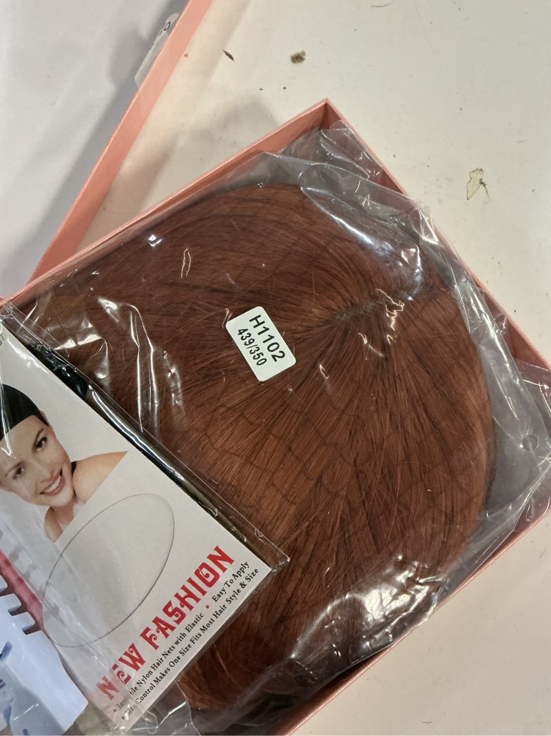 Condition photo showing New/Like New for frillyess long layered ginger wig with bangs for women 26inch,realistic scalp, heat resistant synthe