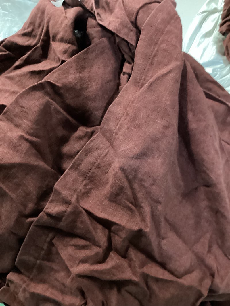 Condition photo showing Good Condition for european linen duvet cover set, king/cal king, burgundy