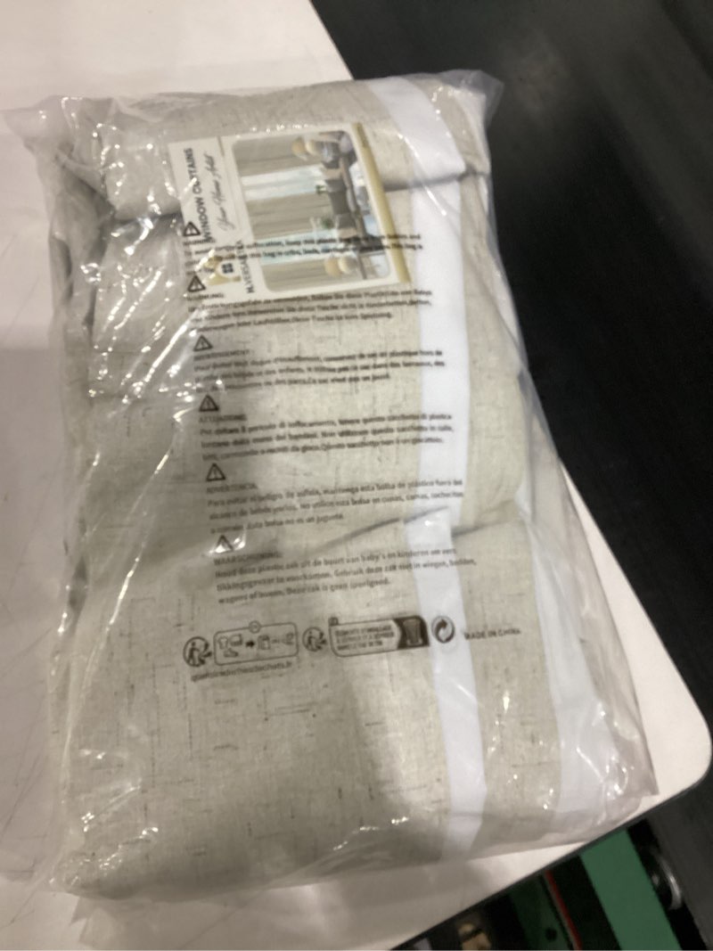 Condition photo showing New/Like New for h.versailtex blackout curtains, linen curtains 108 inches long 100% black out curtains for bedroom windows, textured linen look draperies grommet with white liner, 2 panels, natural natural 52"w x 108"l (pack of 2)