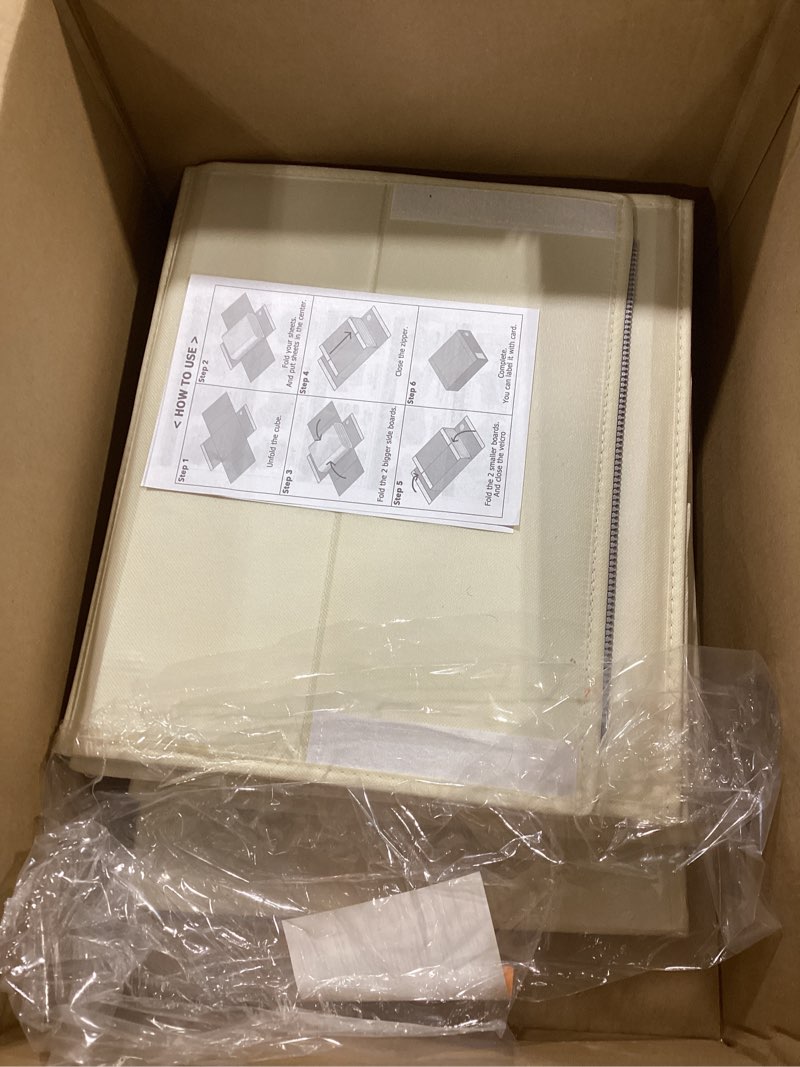 Condition photo showing Good Condition for SpaceAid 8 Pack Bed Sheet Organizers and Storage, Foldable Sheet Organizer for Linen Closet, Sheets Set Folder Keeper with Window XL (Queen & King Size) Bedding Container (Beige, 8 Pack)