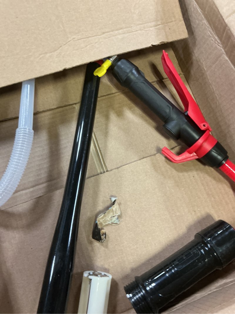 Condition photo showing As Is for Gas Transfer Pump Battery Powered - Fuel Transfer Pump with Nozzle - Battery Operated Gas Pump With 3 FT Long Hose 2.2 GPM Transfer Pump For Water Kerosene Gas Can…