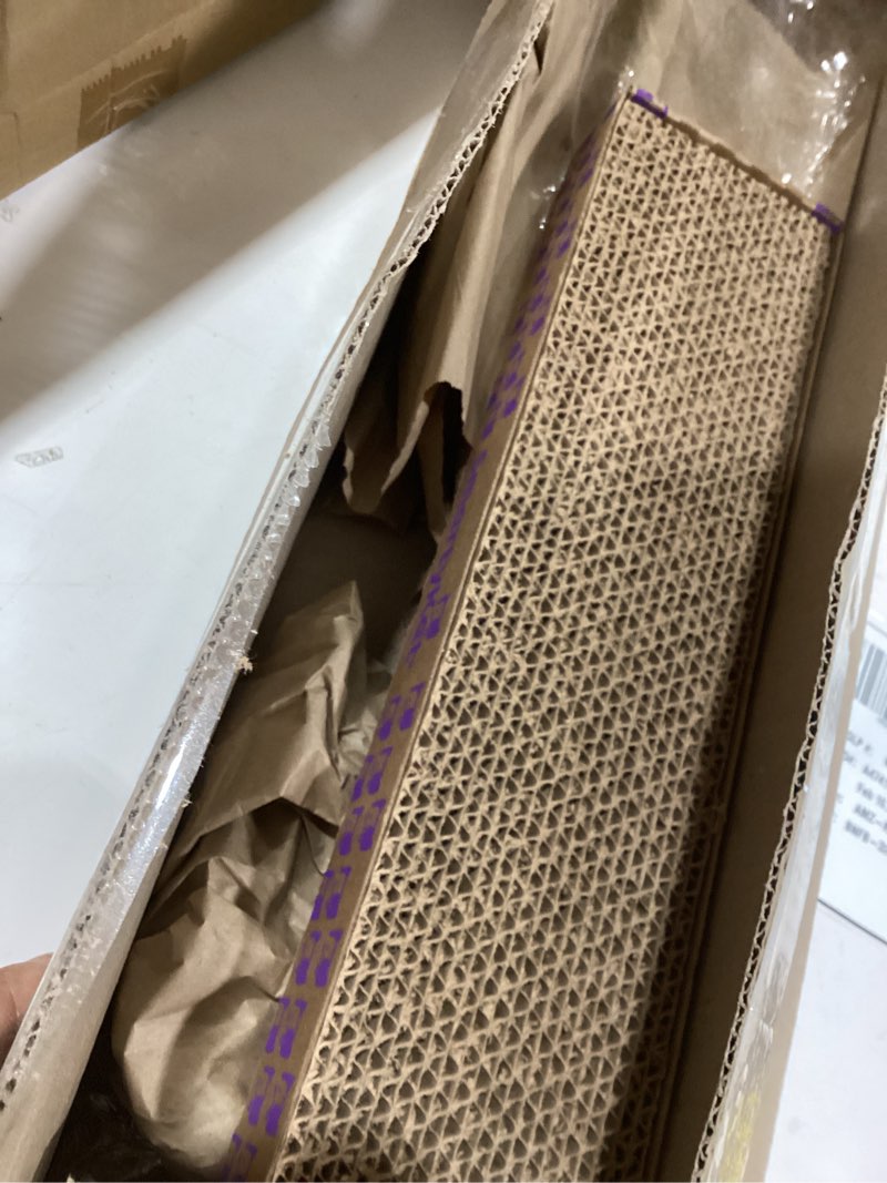 Condition photo showing As Is for SmartyKat Super Scratcher Corrugated Cat Scratcher, Catnip Infusion Technology - Brown, Single Wide