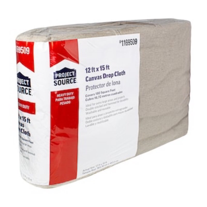 project source 8oz canvas 8-oz 12-ft x 15-ft drop cloth