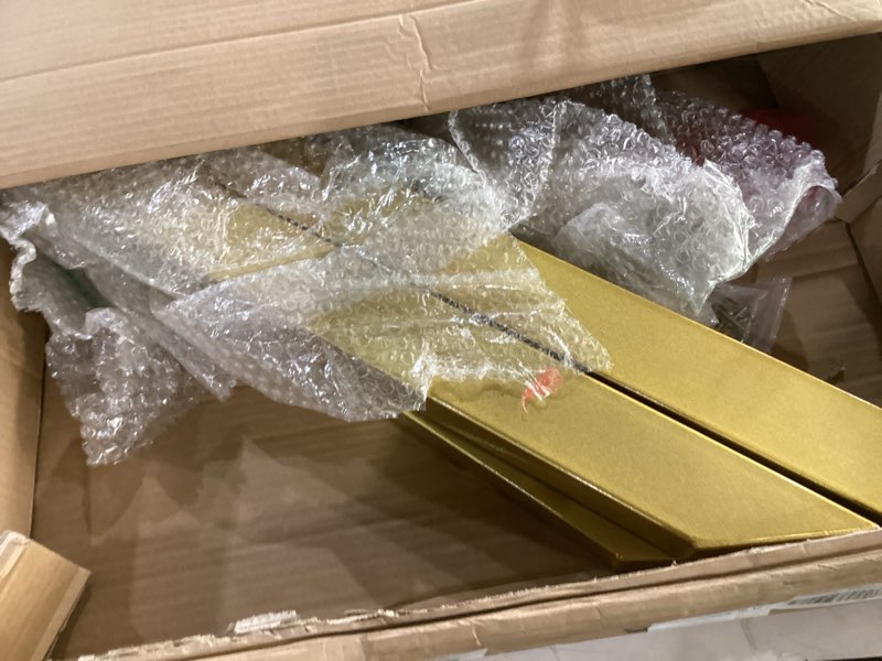 Condition photo showing Good Condition for modern table base black 29" metal dining table legs with suction cups, desk base for marble,glass,wood top, furniture legs for coffee table, end table, home,kitchen, office (gold)