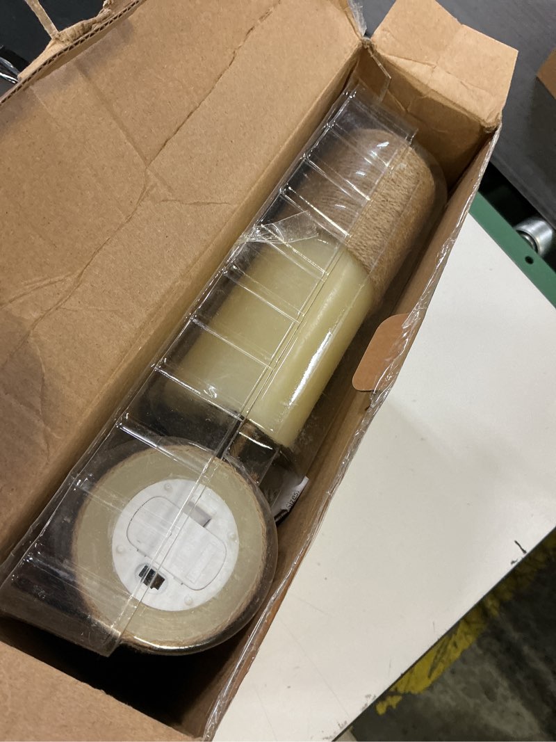 Condition photo showing Good Condition for crystal club flameless candles flickering with timer, set of 5 battery pillar candles with hemp rope, realistic wax candle lights for summer party home table décor coastal