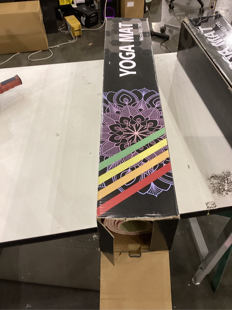 Condition photo showing New/Like New for LOLLIPOP Thick Yoga Mat, Non-Slip Exercise Mat for Yoga, Pilates, Stretching Fitness & Exercise Mat with Easy-Cinch Carrier Strap 32" Pro Pink & Lime Green Lollipops