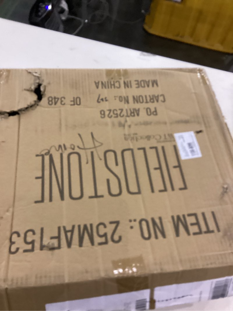 GLGN 3 Tiered Serving Stand,19 Inch Wooden Dessert Display Stand with Black Metal Frame & White Pane