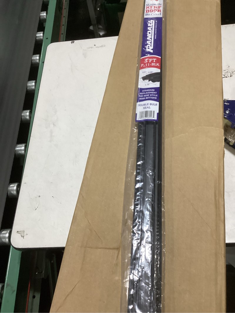 Condition photo showing New/Like New for 36" kerf slide-in double bulb seal weatherstrip door bottom – durable seal for energy efficiency & draft protection (black)