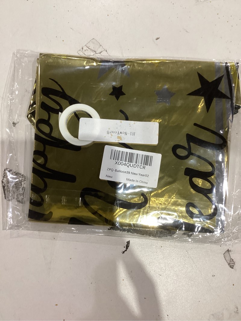 Condition photo showing New/Like New for 9pcs Happy New Year Balloons, Black and Gold Star Foil Balloon For 2026 New Years Eve Party Supplies