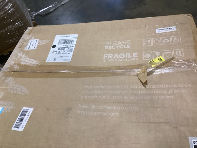 Condition photo showing Good Condition for Frame Amo A2 16.5x23.4 Black Solid Wood Poster Frame, White Mat for A3 11.7x16.5 Image, Tempered Glass Front, 1.5 inch Wide, 1 inch Thick, High-End, Heavy-Duty, Gallery Grade & Acid-Free Black A2