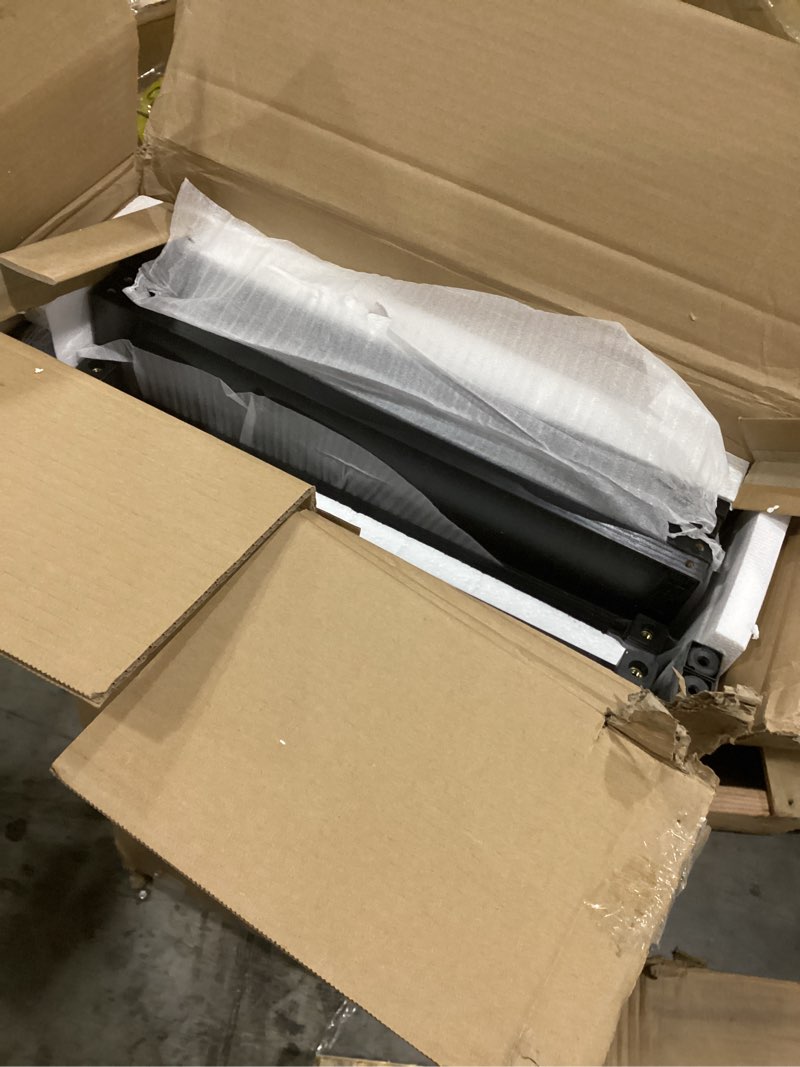 Condition photo showing Good Condition for Amyove Bakers Rack with Power Outlet, Coffee Bar with Wire Drawer, Microwave Stand, Kitchen Baker Table with Large Storage, 6-Tier Kitchen Storage Rack with Hutch for Dining Living Room, Rustic Black