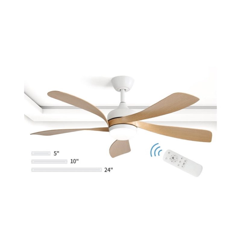 sofucor 52 inch ceiling fans with lights and remote, outdoor ceiling fan with light 6-speed 3 cct 3-timer, low profile ceiling fan 5 blade noiseless reversible dc motor for living room