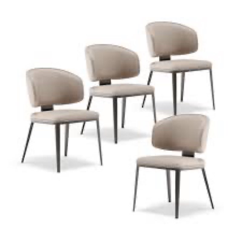 Dining Chairs Modern High Backrest Comfortable, Fashion Upholstered Kitchen Room Chair Armless Dinner Room Chair with Metal Legs for Living Room