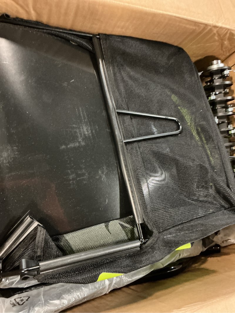 Condition photo showing Good Condition for 2-in-1 electric dethatcher scarifier, lawn dethatcher with collection bag, 4-position depth adjustment,13-inch working width, foldable handle design for easy carrying and storage,thatcher for lawn