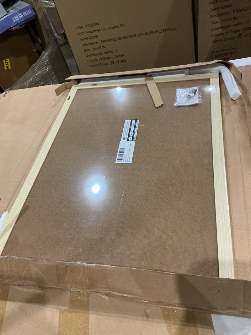 Condition photo showing Good Condition for u brands cork bulletin board, 18" x 24" inches, light birch wood frame (265u00-01) cork board