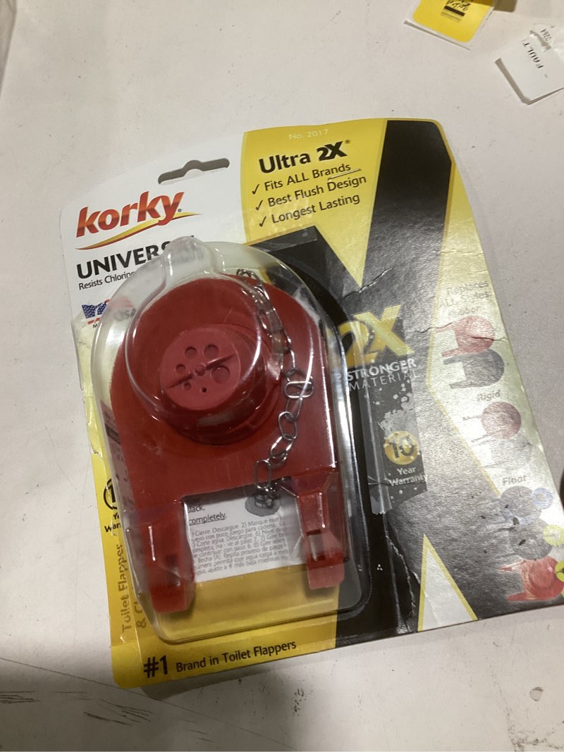 Condition photo showing Good Condition for Korky 2017BP Standard 2-Inch 2X Ultra High Performance Universal Long Lasting Rubber-Easy to Install-Made in USA Toilet Flapper, 1 Count (Pack of 1), Red