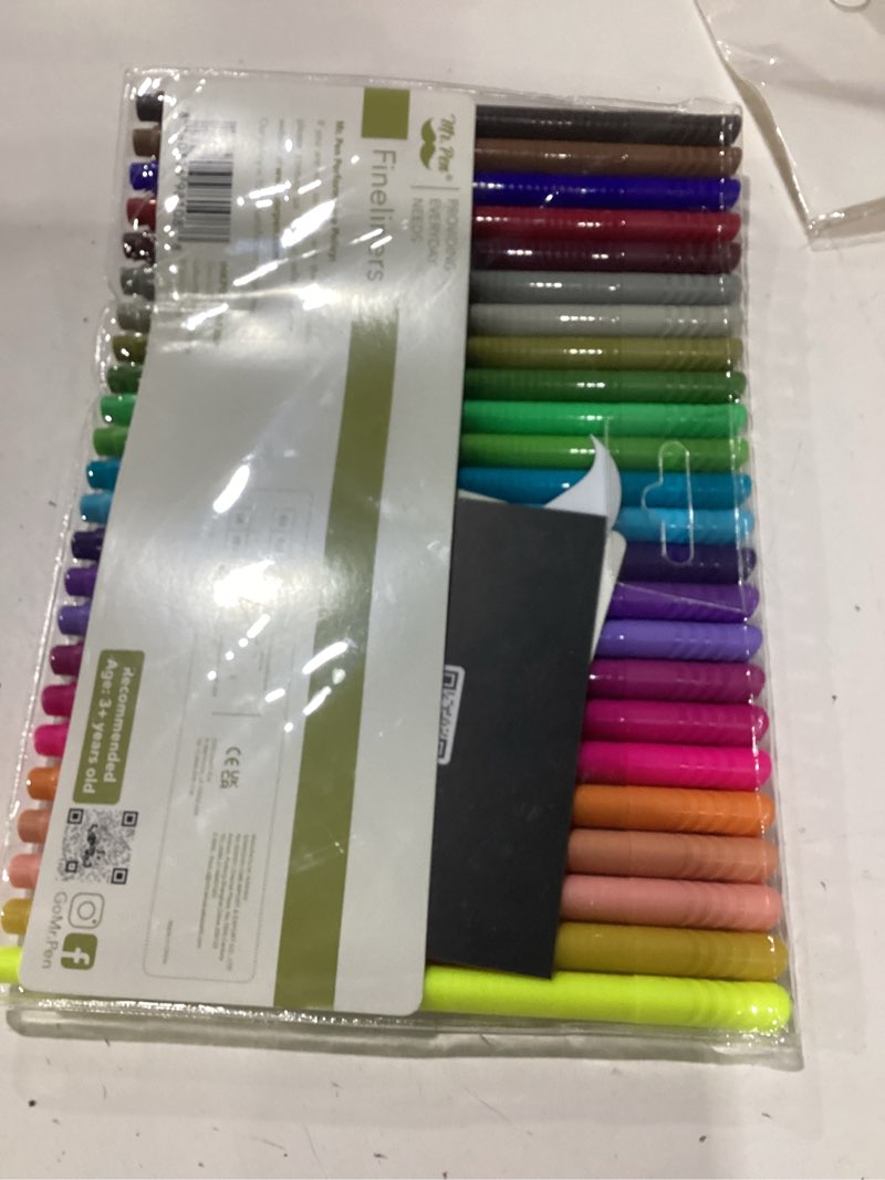 Condition photo showing New/Like New for mr. pen- colored fineliner pens, 24 pack, 0.4mm, ergonomic triangular barrels, smooth writing pens for journaling, note-taking, coloring, sketching, planning & art projects