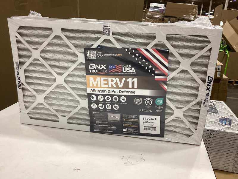 Condition photo showing New/Like New for bnx trufilter 14x24x1 air filter merv 11 (12-pack) - made in usa - allergen defense electrostatic pl