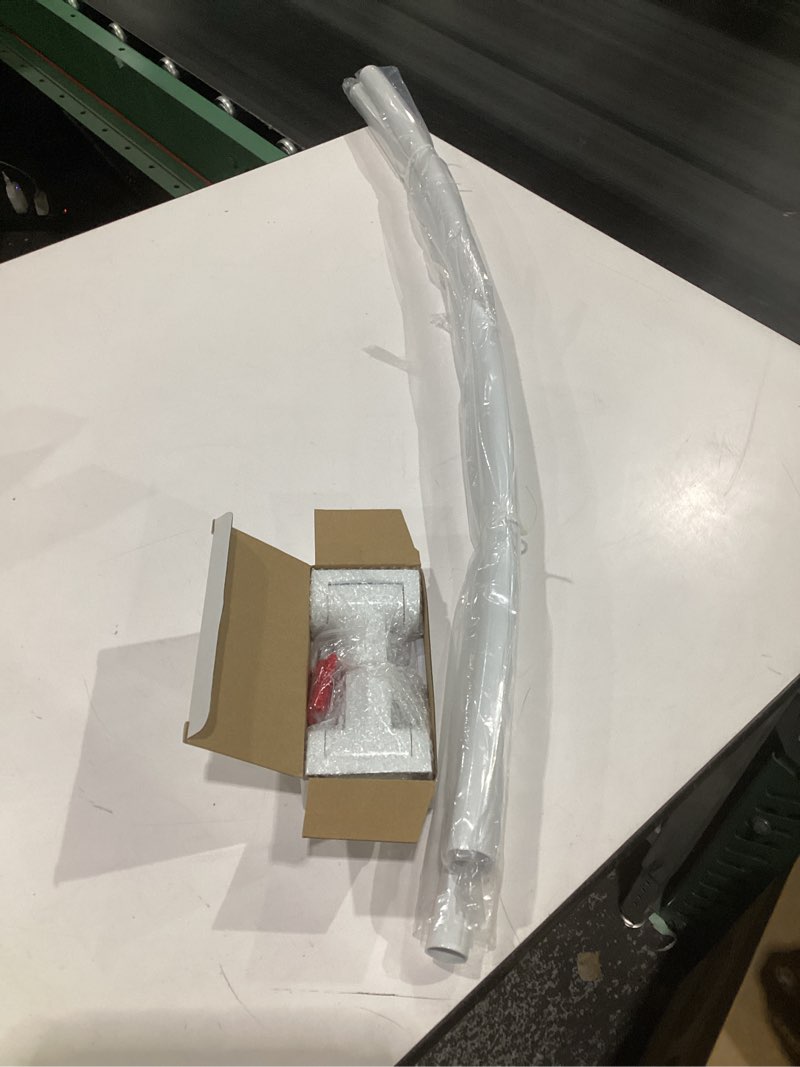Condition photo showing Good Condition for curved shower curtain rod for bathroom 38-72 inches, adjustable length, curved shower rod, metal rods&brackets, round shower curtain rods, rotate bracket for large shower space, need drilling, white