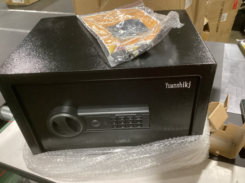 Condition photo showing Good Condition for yuanshikj steel security safe lock box with electronic keypad and emergency power input port,for cash, jewelry, documents, 12.2" w x 7.87" d x 7.87" h (black, 0.44 cubic feet) black 0.44 cubic feet