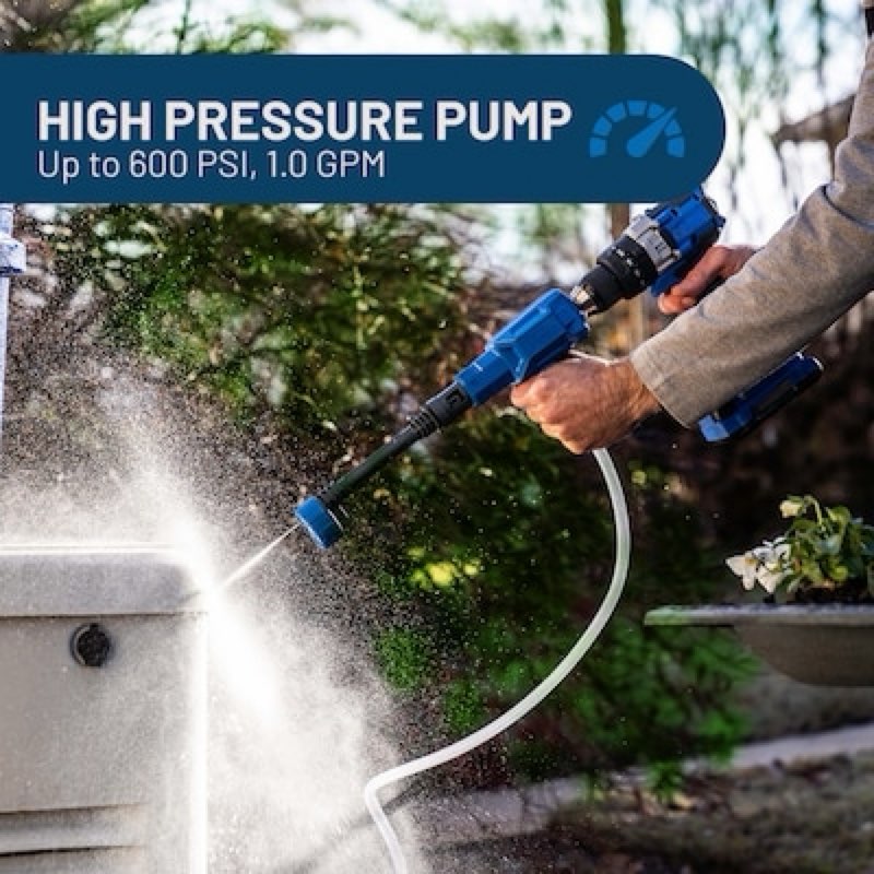 rotopower power cleaner drill attachment 600-psi 1-gpm cold water battery pressure washer with 1 spray tips