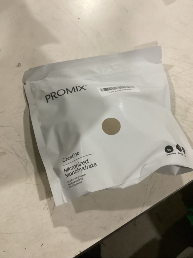 Condition photo showing New/Like New for promix nutrition creatine monohydrate travel packs, 5g of micronized clean creatine for men and women, supports muscle growth & recovery, vegan - 30 servings 0.18 ounce (pack of 30)